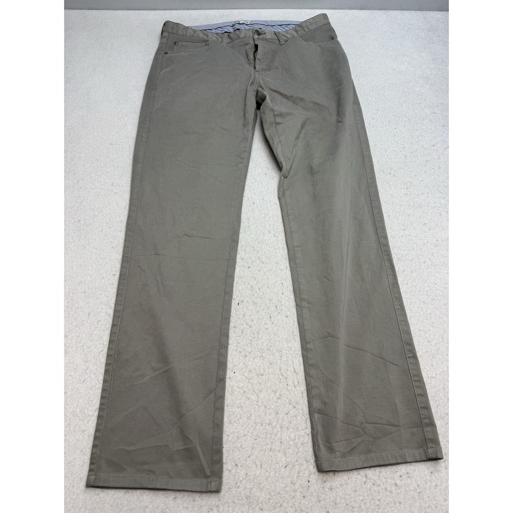 Peter Millar Pants Mens 34x32 Gray Stretch 5 Pocket Chino Casual Cotton Modal